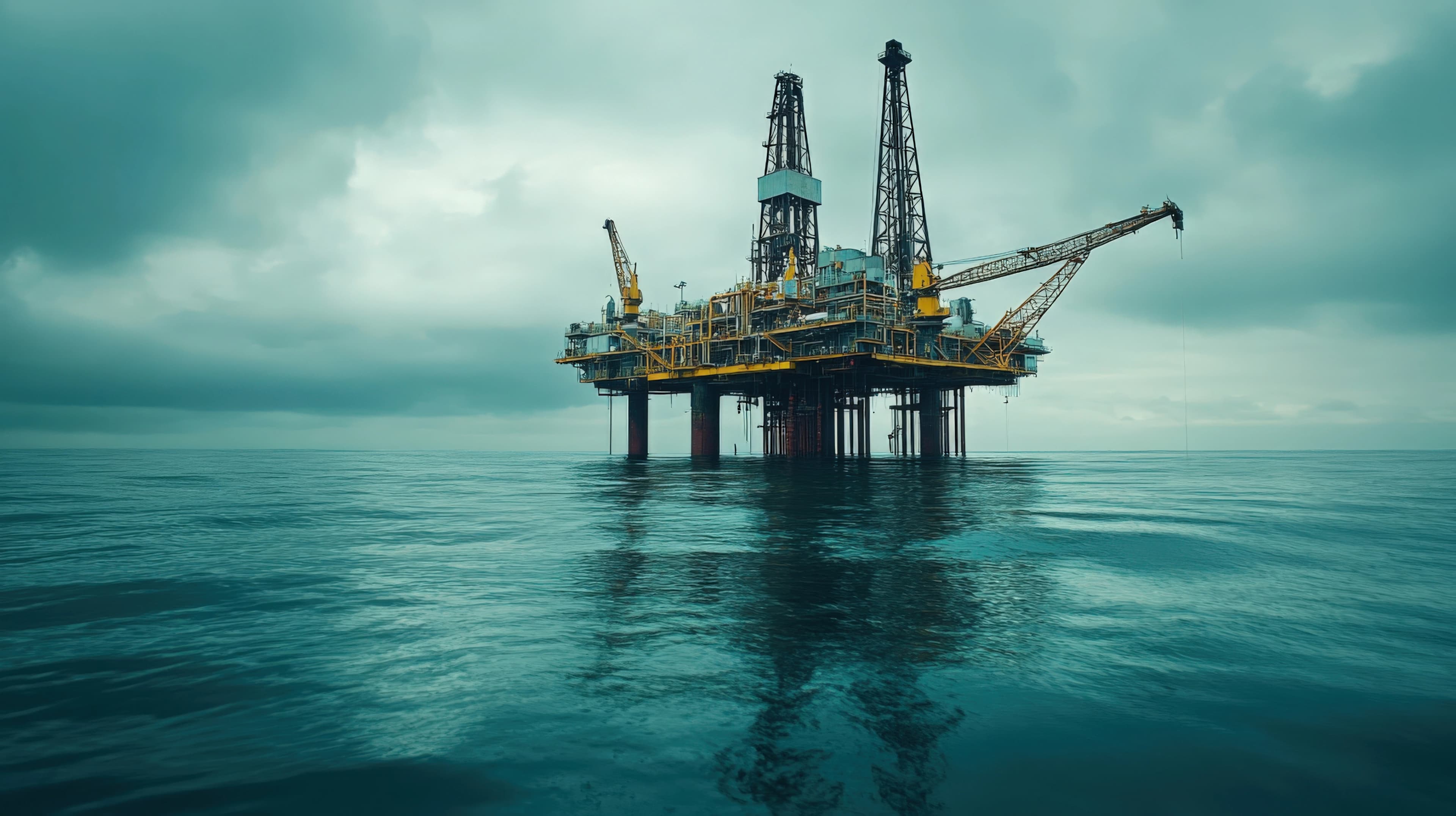 Offshore drilling platform at sea